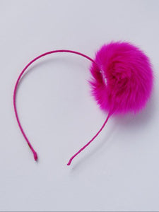 Girl's fur pom-pom headband ( more colors )