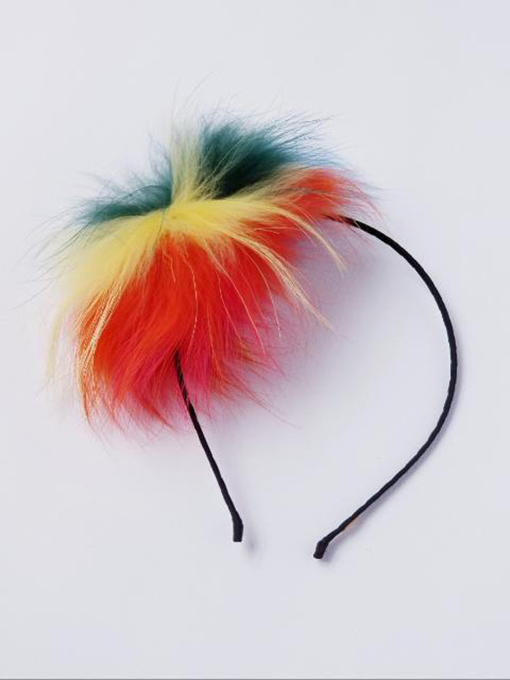 Girl's fur pom-pom headband