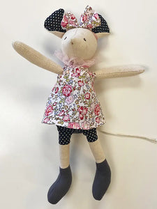 Miss Rose Sister Violet Small Mouse in Pink Floral Dress