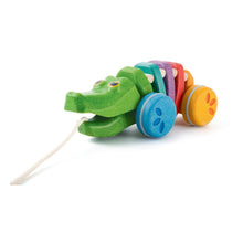Load image into Gallery viewer, Plan Toys - Rainbow Alligator Wooden Pull Toy
