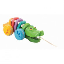 Load image into Gallery viewer, Plan Toys - Rainbow Alligator Wooden Pull Toy
