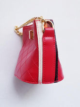Load image into Gallery viewer, Girl&#39;s Red Quilted Cross-Body Bucket Bag
