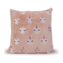 Load image into Gallery viewer, OMG Embroidered Unicorn Pink Throw Pillow
